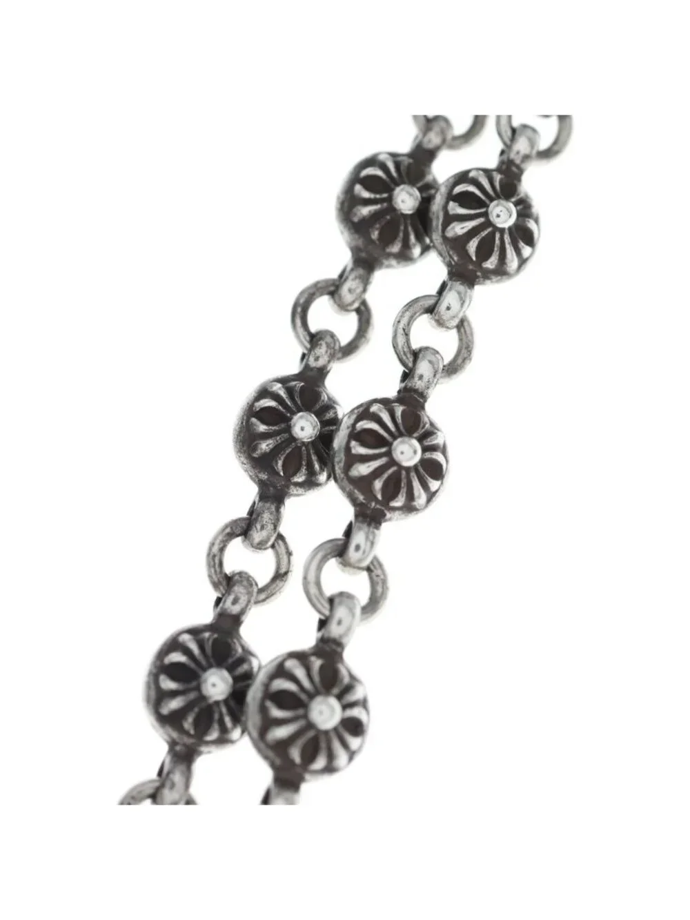 Chrome Hearts 1 Crsbl Chn Sml CH Crs Cross Ball Chain Small CH Necklace Silver